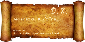 Dedinszky Klára névjegykártya