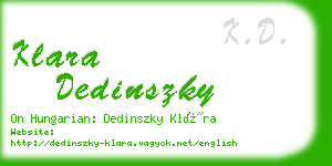 klara dedinszky business card